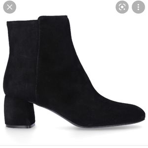 AGL black suede block heel boots